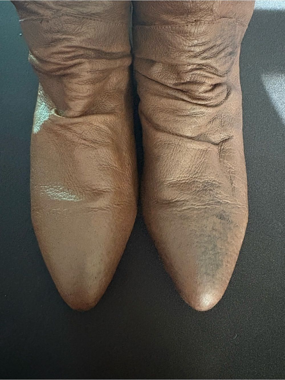 ellemenno Brown Pointed-Toe Heeled Boots